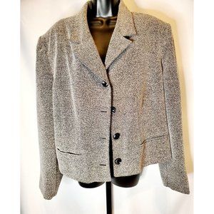 Dress Barn Womens Blazer 3 Button Marbled Gray Black Lined Long Sleeve - 20W